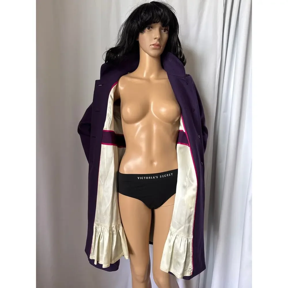 J. Crew Uptown Dress Purple coat pleated stand collar preppy size 2